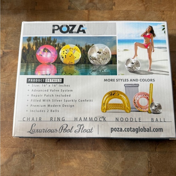 POZA Silver Confetti Beach Balls Set of 2 BRAND NEW Summer Swimming Pool Fun - Picture 3 of 5